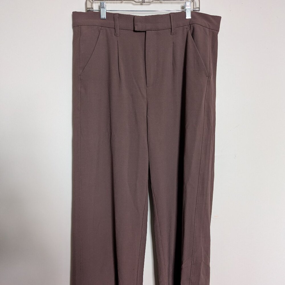 Democracy Ruby Ab Solution Skyrise Wide Leg Trouser, size 16, Espresso